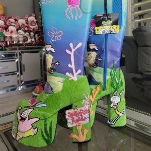 Dolls Kill x SpongeBob Gone Fishing Platform Boots (Size8)